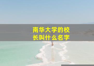 南华大学的校长叫什么名字