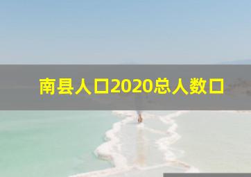 南县人口2020总人数口