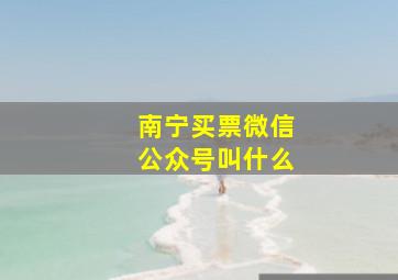 南宁买票微信公众号叫什么