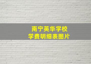 南宁英华学校学费明细表图片