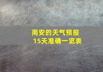 南安的天气预报15天准确一览表