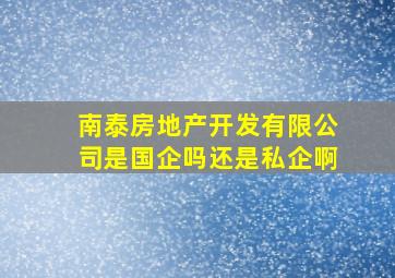 南泰房地产开发有限公司是国企吗还是私企啊