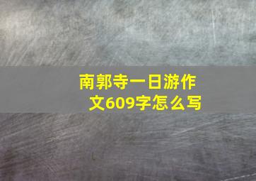 南郭寺一日游作文609字怎么写