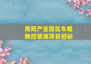 南阳产业园区车载触控玻璃项目招标