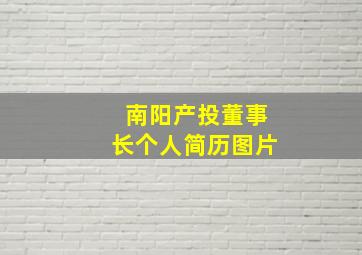 南阳产投董事长个人简历图片