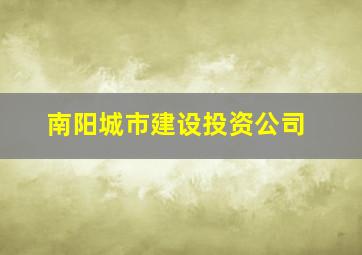 南阳城市建设投资公司