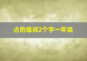 占的组词2个字一年级