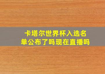 卡塔尔世界杯入选名单公布了吗现在直播吗