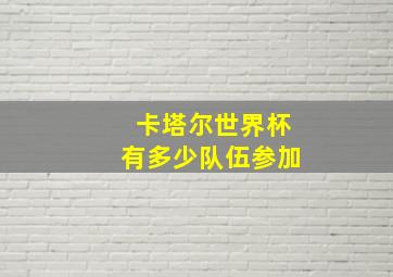 卡塔尔世界杯有多少队伍参加