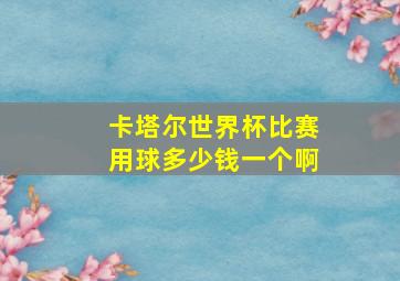 卡塔尔世界杯比赛用球多少钱一个啊