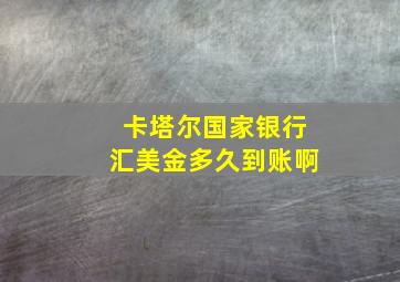 卡塔尔国家银行汇美金多久到账啊