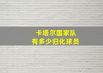 卡塔尔国家队有多少归化球员