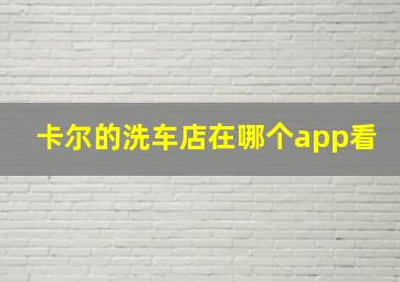 卡尔的洗车店在哪个app看