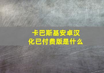 卡巴斯基安卓汉化已付费版是什么