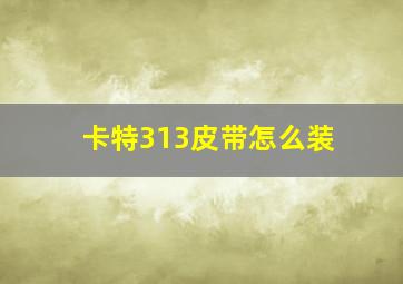 卡特313皮带怎么装