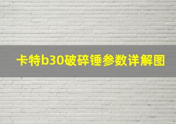 卡特b30破碎锤参数详解图