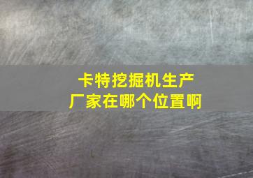 卡特挖掘机生产厂家在哪个位置啊