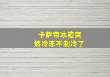 卡萨帝冰箱突然冷冻不制冷了