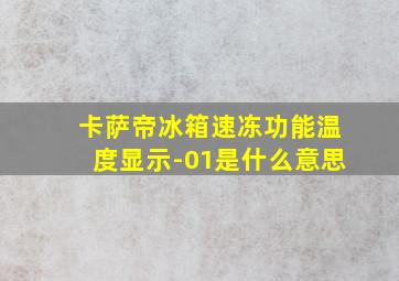 卡萨帝冰箱速冻功能温度显示-01是什么意思