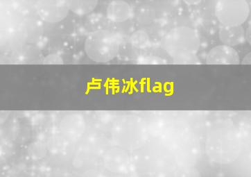 卢伟冰flag