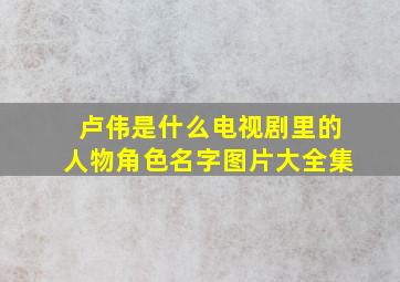 卢伟是什么电视剧里的人物角色名字图片大全集