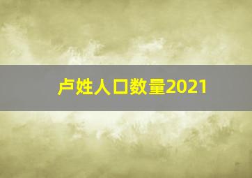 卢姓人口数量2021