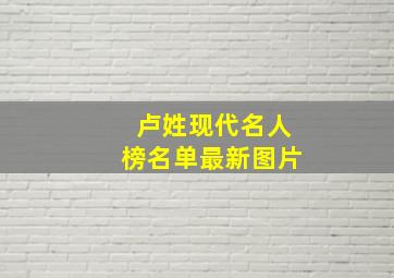 卢姓现代名人榜名单最新图片