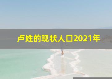 卢姓的现状人口2021年