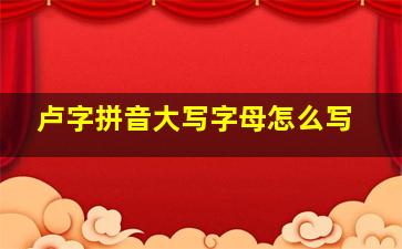 卢字拼音大写字母怎么写