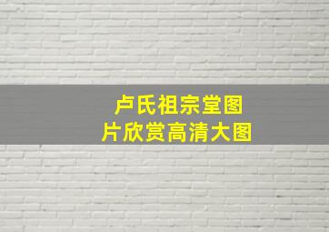 卢氏祖宗堂图片欣赏高清大图