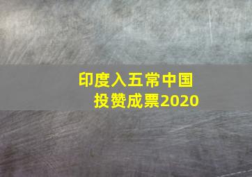 印度入五常中国投赞成票2020