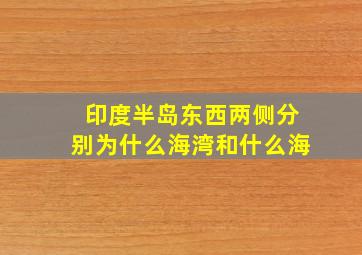 印度半岛东西两侧分别为什么海湾和什么海