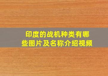 印度的战机种类有哪些图片及名称介绍视频