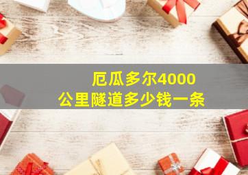 厄瓜多尔4000公里隧道多少钱一条