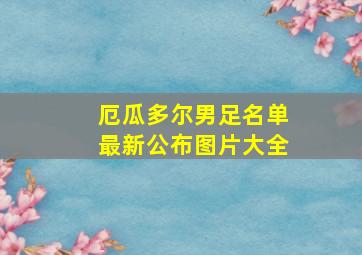 厄瓜多尔男足名单最新公布图片大全