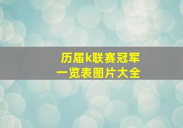 历届k联赛冠军一览表图片大全