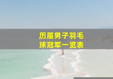 历届男子羽毛球冠军一览表