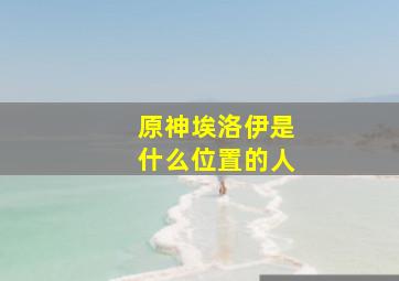 原神埃洛伊是什么位置的人