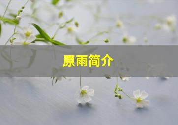 原雨简介