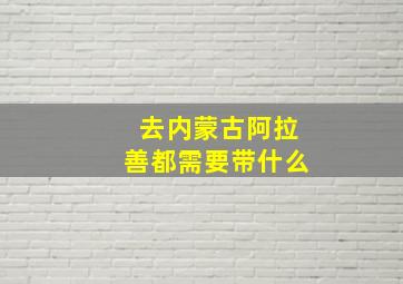 去内蒙古阿拉善都需要带什么