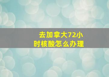 去加拿大72小时核酸怎么办理