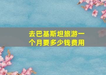 去巴基斯坦旅游一个月要多少钱费用