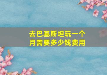 去巴基斯坦玩一个月需要多少钱费用