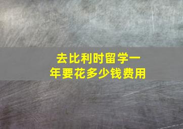 去比利时留学一年要花多少钱费用