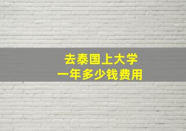 去泰国上大学一年多少钱费用