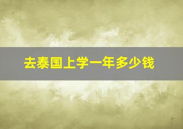 去泰国上学一年多少钱