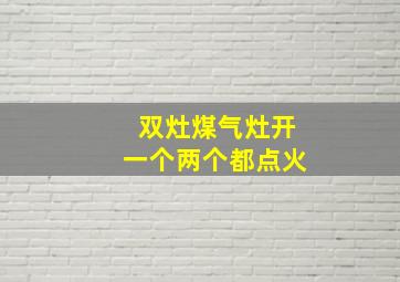 双灶煤气灶开一个两个都点火