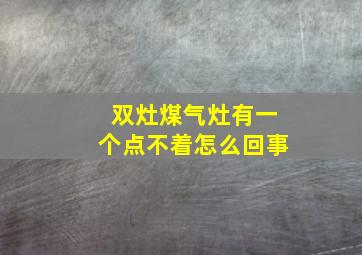 双灶煤气灶有一个点不着怎么回事