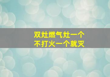 双灶燃气灶一个不打火一个就灭