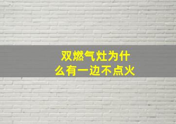 双燃气灶为什么有一边不点火